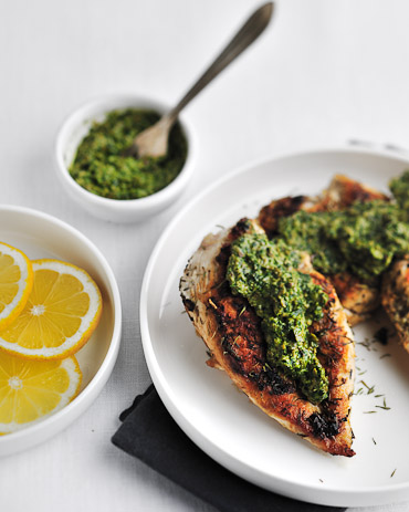 Sauteed Chicken Breasts with Salsa Verde - recipe by Grace Parisi
