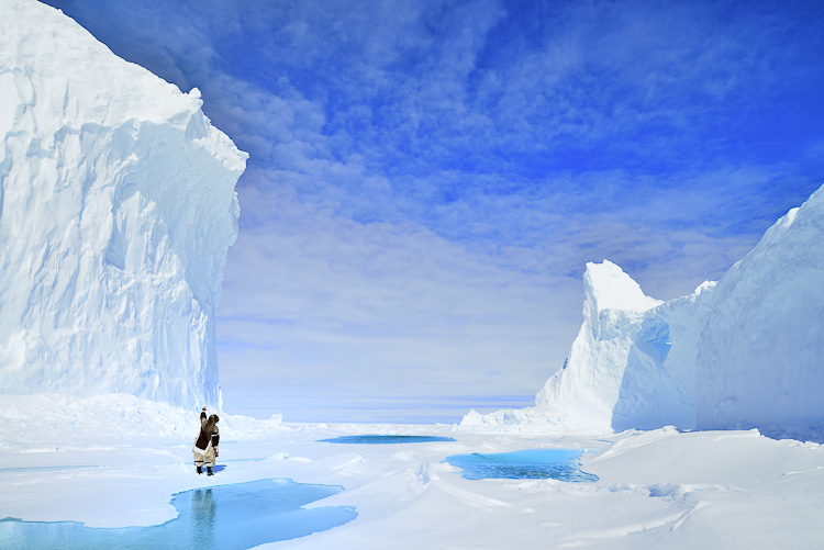 Icebergs no Ártico de Nunavut Canadá