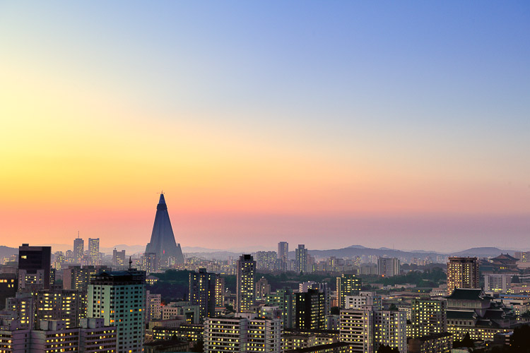 Pyongyang at sunset