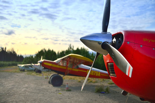 Bush Planes lined up at Ultima Thule Lodge